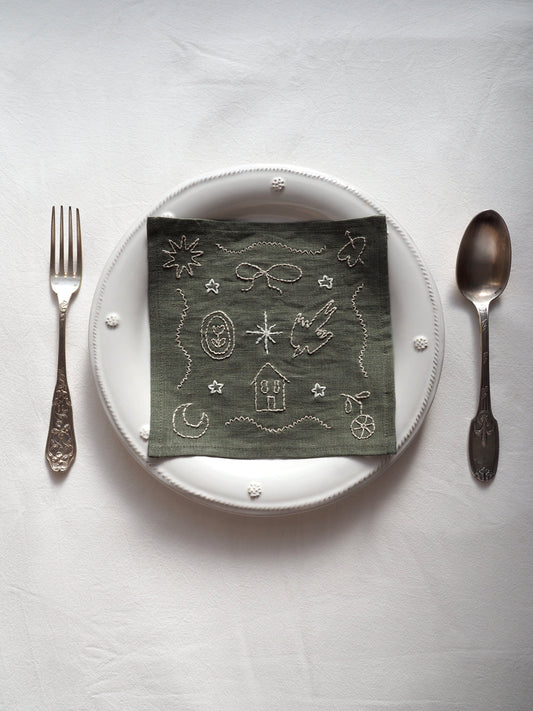 Cocktail Napkin Green Esprit de Noël