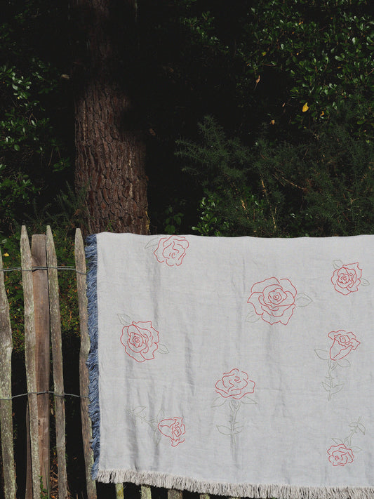 Roseraie Claire jeté de canapé & lit