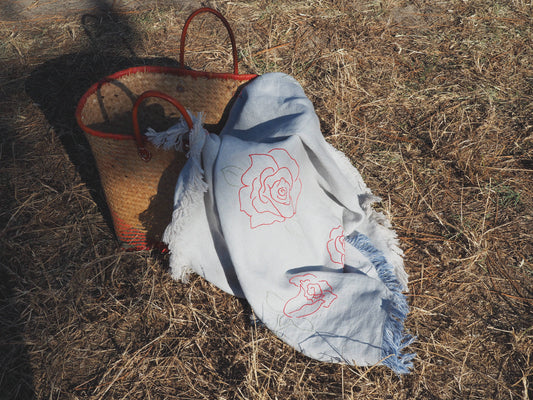 Roseraie Claire jeté de canapé & lit