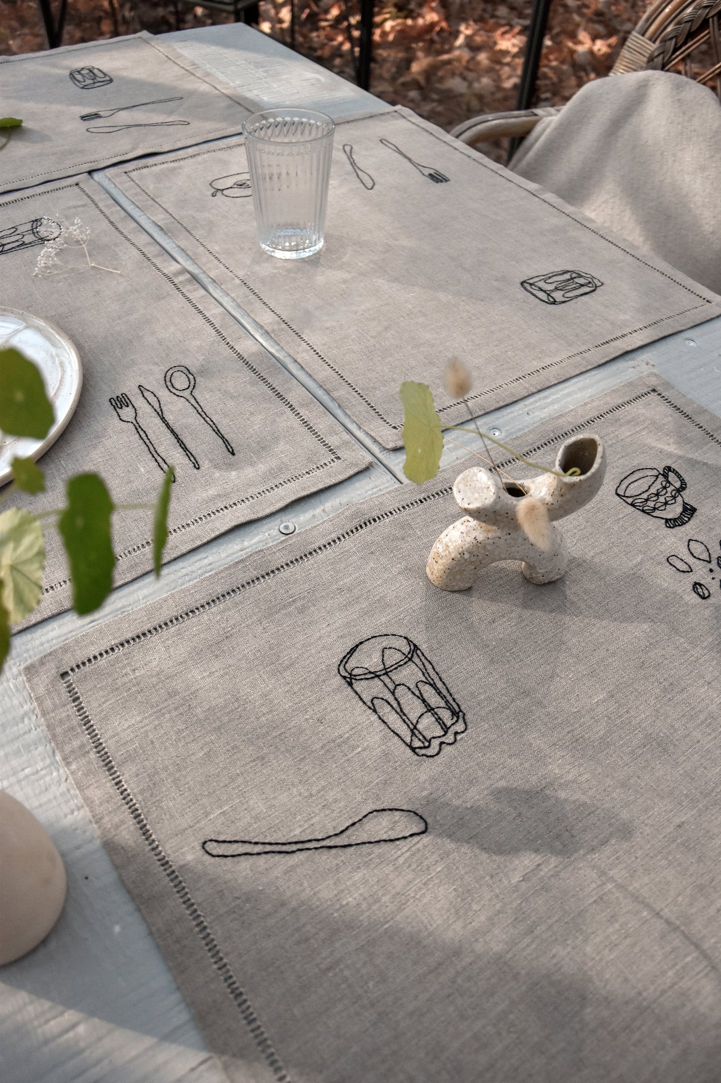 Petit Dej Sets de Table Noir Lot de 4