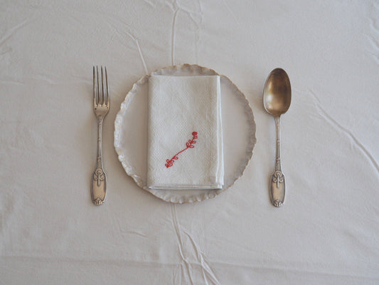 Embroidered Rose Napkin