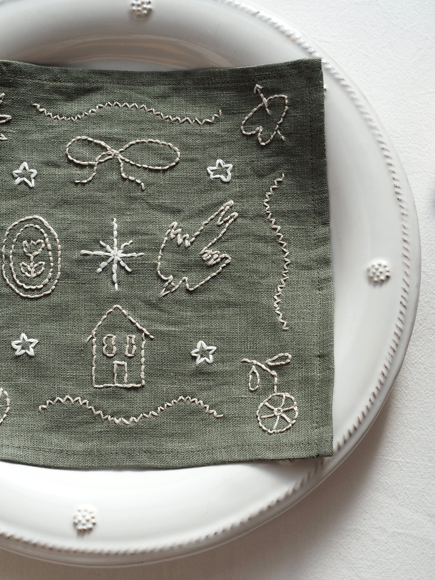 Cocktail Napkin Green Esprit de Noël