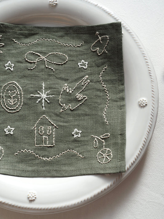 Cocktail Napkin Green Esprit de Noël