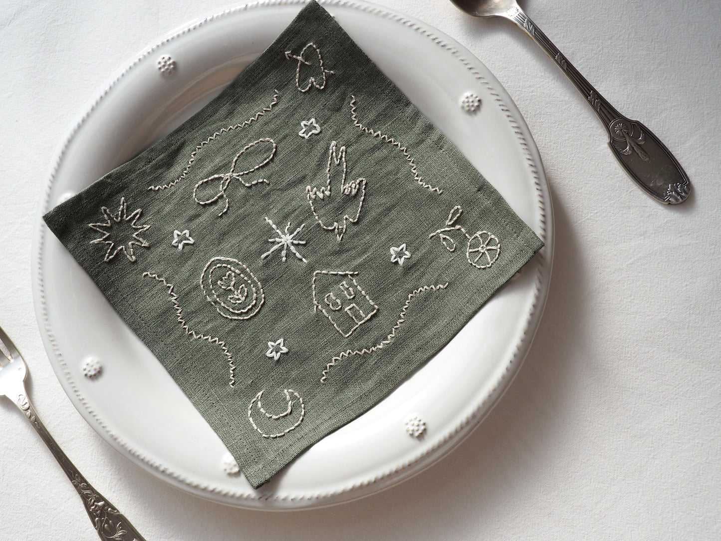 Cocktail Napkin Green Esprit de Noël