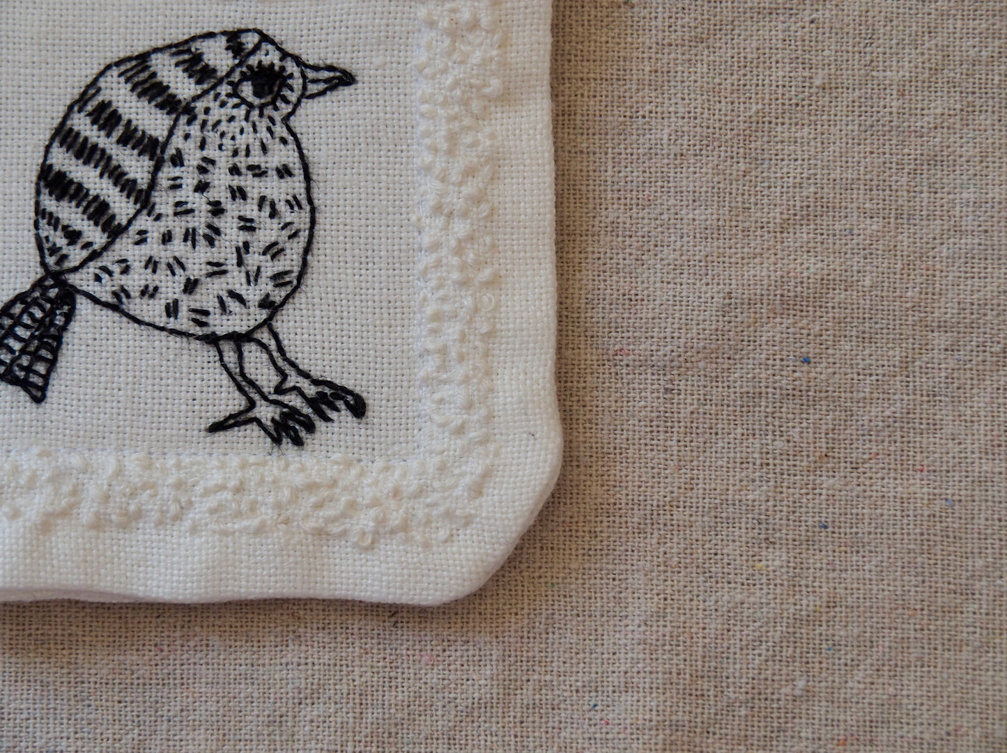 Petits rituels N°1 - sous-verre textile brodé