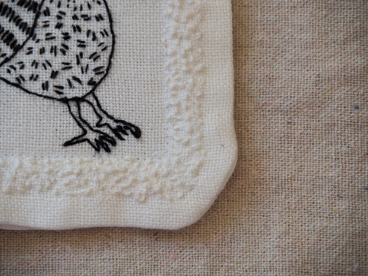 Petits rituels N°1 - sous-verre textile brodé