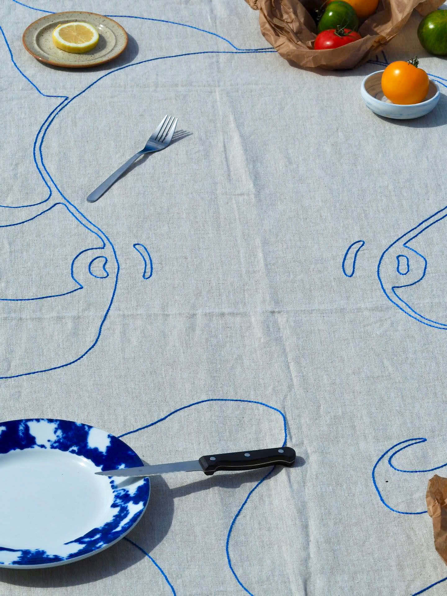 Le Poulpe Organic Linen Tablecloth