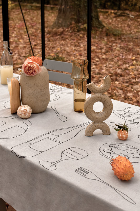 L'automne Organic Linen Tablecloth