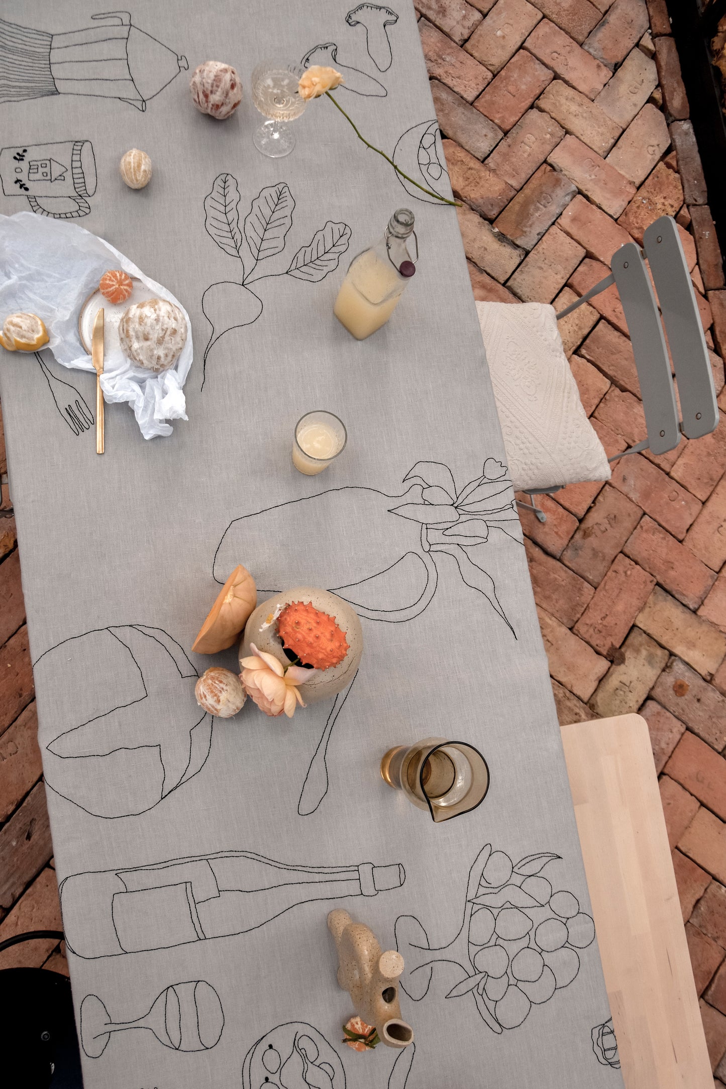 L'automne Organic Linen Tablecloth