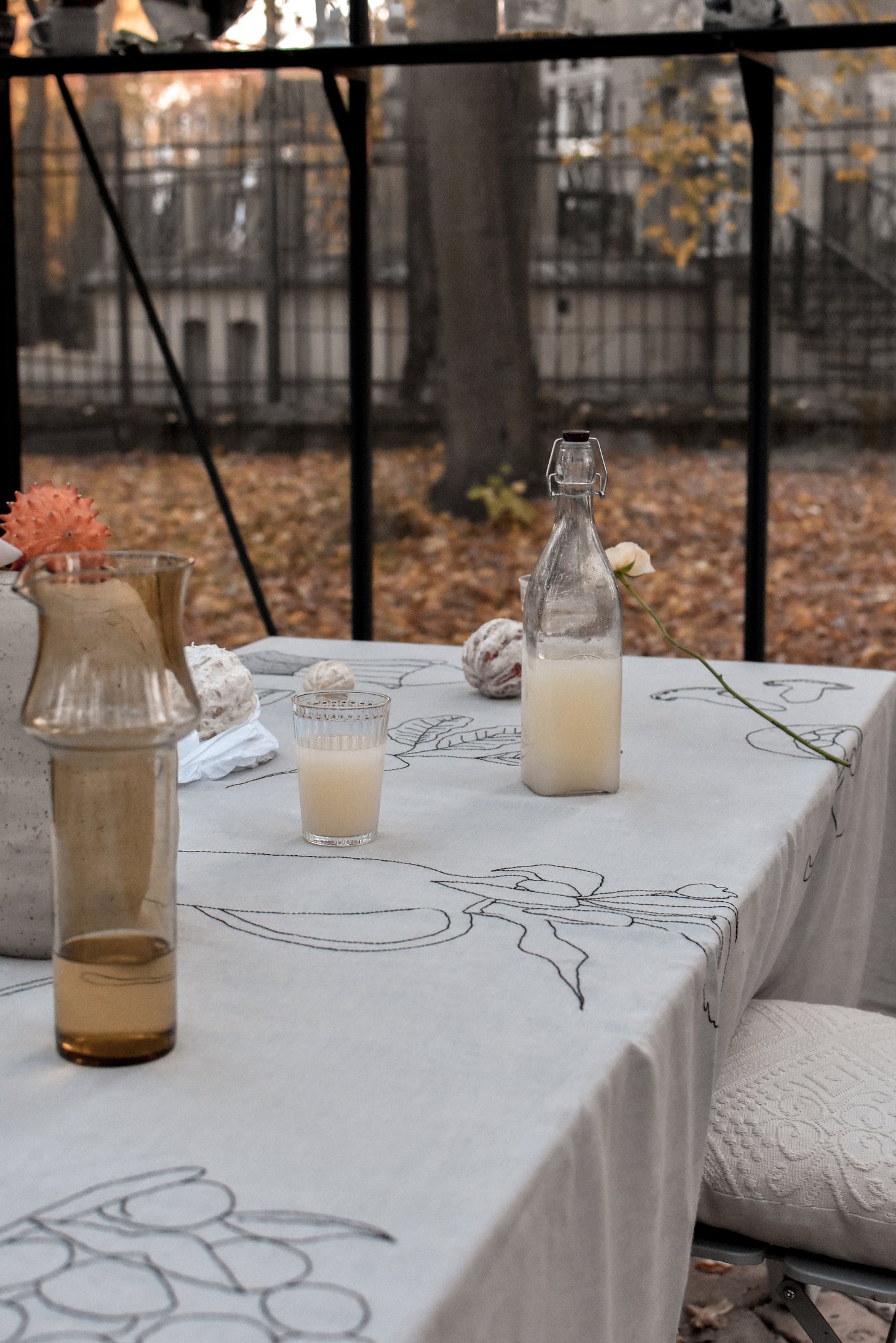 L'automne Organic Linen Tablecloth