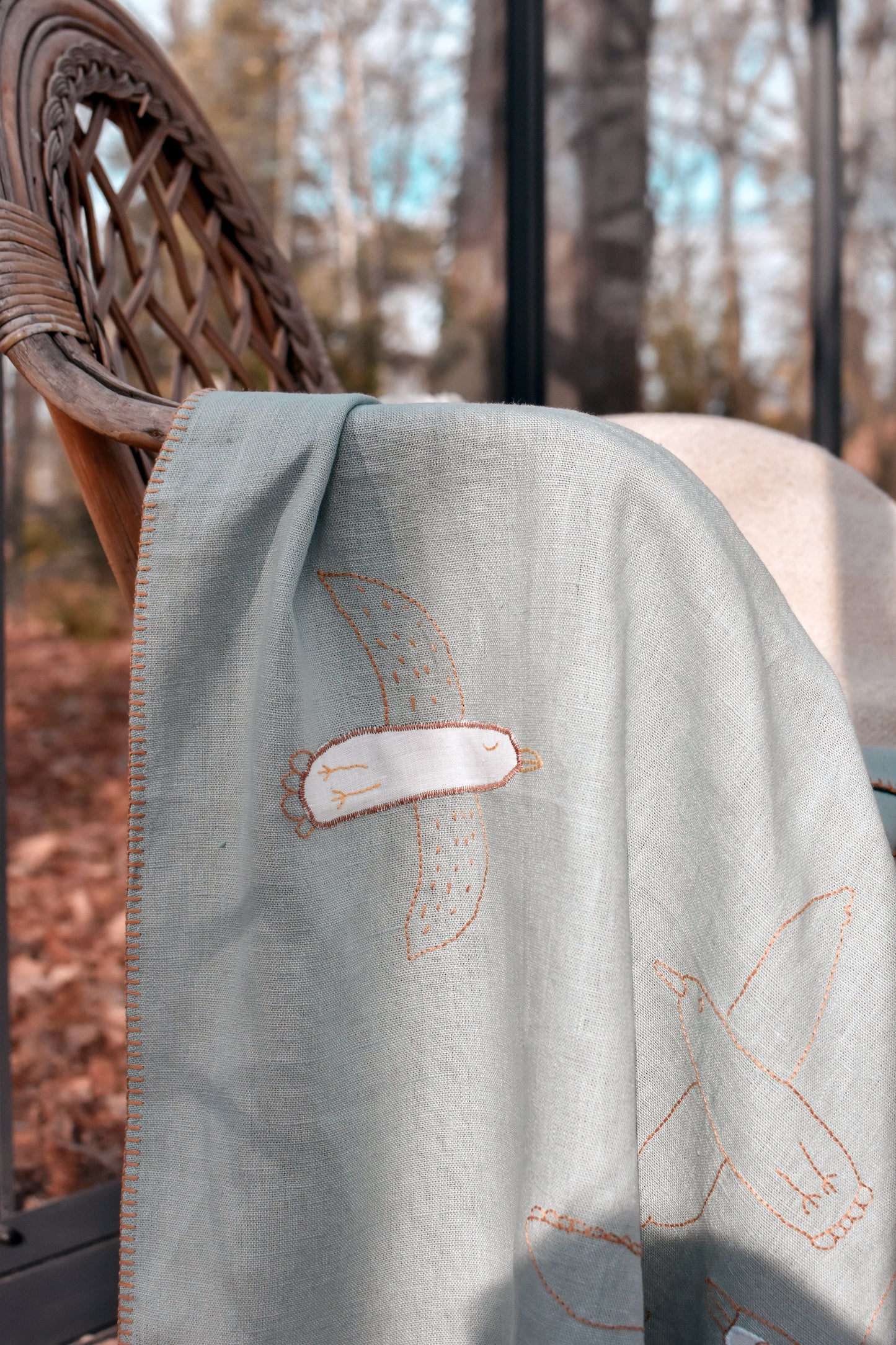 Bébé Oiseau Organic Linen Children's Blanket